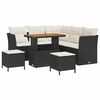 vidaXL Set Divano da Giardino 8 pz Nero polyrattan