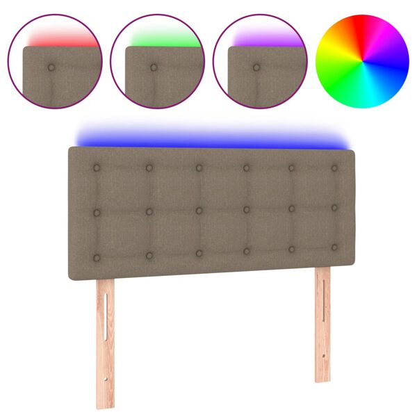 vidaXL Testiera a LED Tortora 80x5x78/88 cm in Tessuto