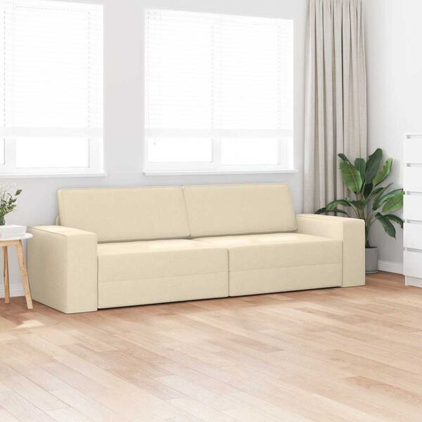 vidaXL Divano letto Crema 245 x 78 x 77 cm Tessuto