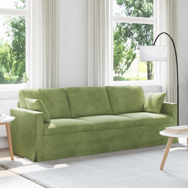 vidaXL Divano Verde chiaro 228 x 78 x 80 cm Velluto