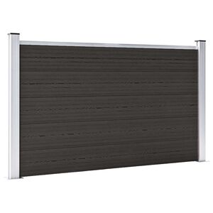 vidaXL Pannello di Recinzione in WPC 180x105 cm Nero