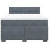 vidaXL Giroletto a Molle con Materasso Grigio Scuro 160x200 cm Velluto
