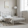 vidaXL Giroletto con Testiera e Pediera Metallo Bianco 100x200 cm