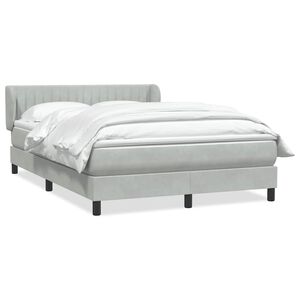 vidaXL Giroletto a Molle con Materasso Grigio Chiaro 160x220cm Velluto