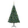 vidaXL Albero di Natale Preilluminato con Palline Verde 240 cm PVC