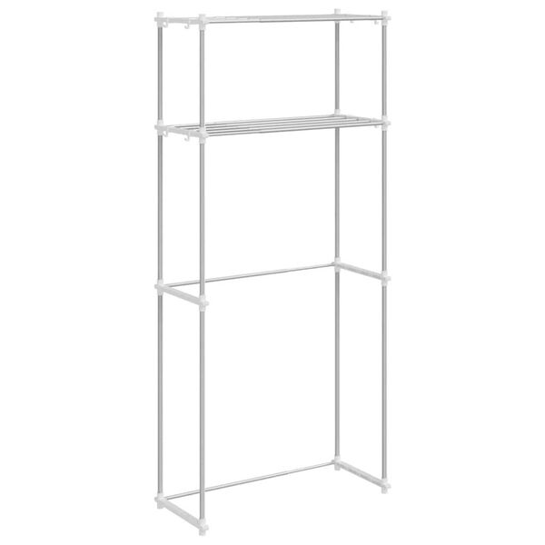 vidaXL Mensola per lavatrice Bianco 63 x 27 x 136 cm Alluminio