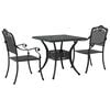 vidaXL Set di Tavolo da Giardino 3 pz Nero Alluminio pressofuso