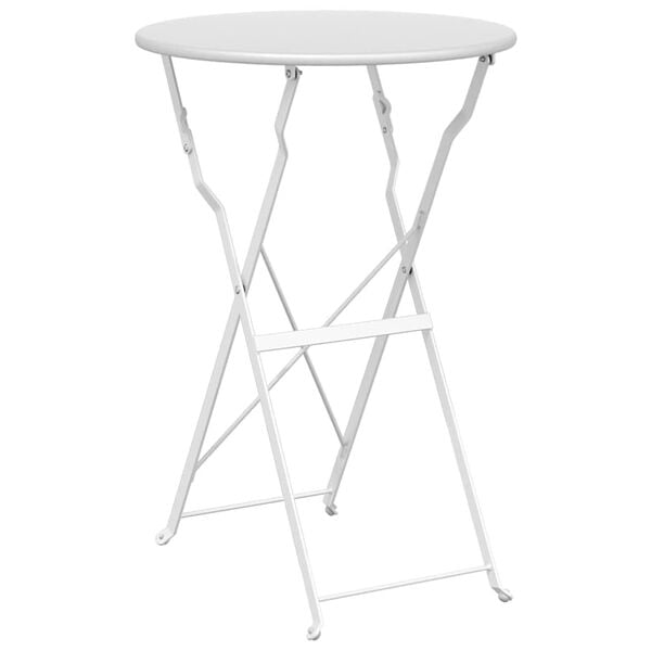 vidaXL Tavolo da bistrot Bianco Ø50x71 cm Acciaio verniciato a polvere