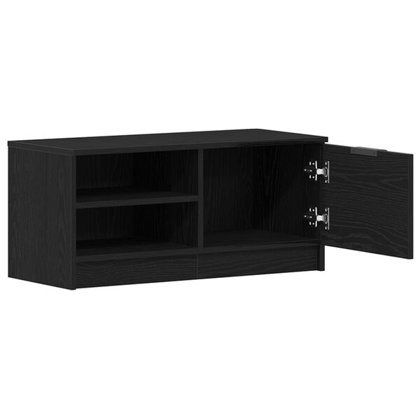 vidaXL Mobile TV Rovere Nero 80 x 35 x 36,5 cm Legno multistrato