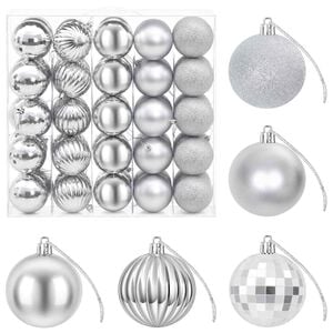 vidaXL Set di Palline di Natale 75 pz Argento 6 cm Polistirolo