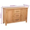 vidaXL Credenza con 3 Cassetti 110x33,5x70 cm in Massello di Rovere