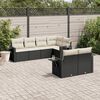 vidaXL Set Divani da Giardino con Cuscini 7pz Nero Polyrattan