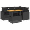 vidaXL Set Divani da Giardino 5 pz con Cuscini in Polyrattan Nero