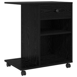 vidaXL Supporto per Stampante Rovere Nero 60 x 40 x 68,5 cm