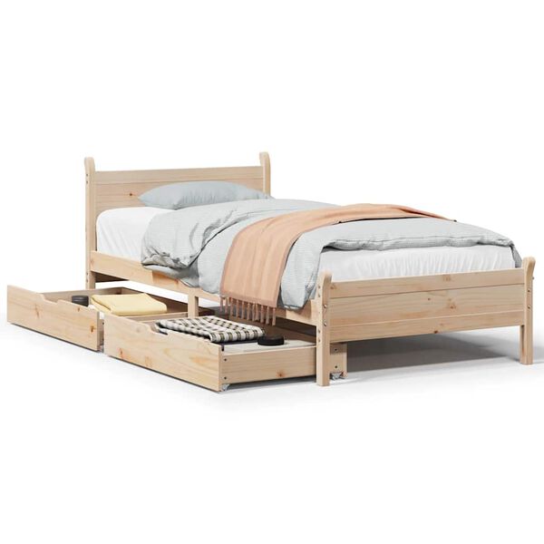 vidaXL Letto senza Materasso 90x200 cm in Legno Massello di Pino