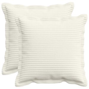 vidaXL Federa 2 pz HOUTEN Crema 30 x 30 cm corduroy
