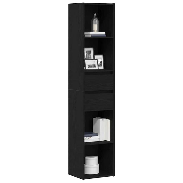 vidaXL Armadio per Libri Rovere Nero 36 x 30 x 171 cm