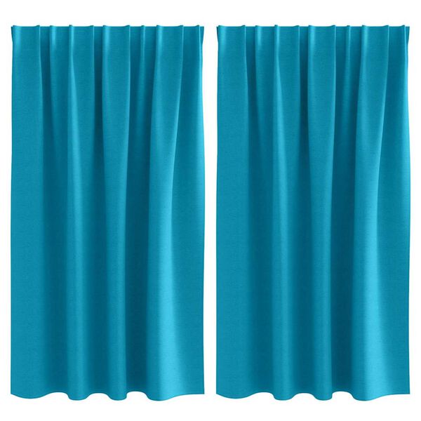 vidaXL Tende Blackout con Anelli 2 pcs Turchese 140 x 140 cm