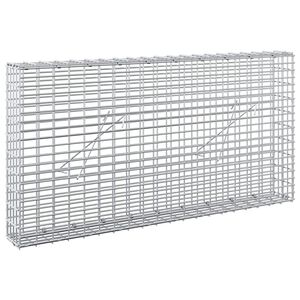 vidaXL Gabione con Filo da 5 mm e Rete da 5x2,5 cm 100x10x50 cm