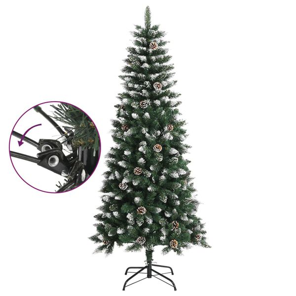 vidaXL Albero di Natale Artificiale con Base Verde 150 cm PVC