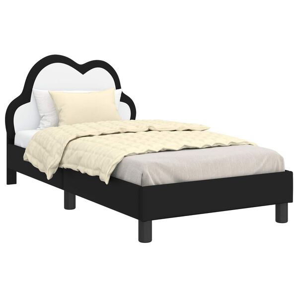 vidaXL Struttura letto bambini con testata Nero 80 x 160 cm PU