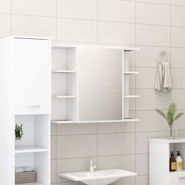 vidaXL Set Mobili da Bagno 3 pz Bianco in Truciolato