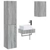 vidaXL Set di mobili per il bagno 3 pz Sonoma grigio