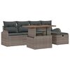 vidaXL Set Divano da Giardino con cuscino 6 pcs Grigio Poly Rattan