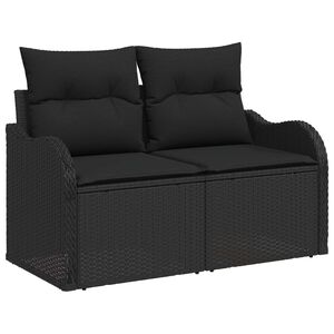 vidaXL Set Divano da Giardino 6 pcs Nero Rattan in Polipropilene