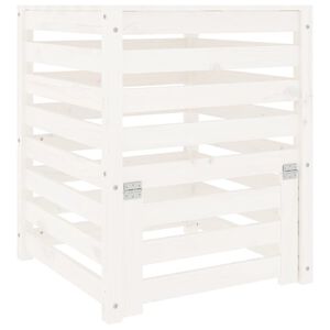 vidaXL Compostiera Bianca 63,5x63,5x77,5 cm in Legno Massello di Pino