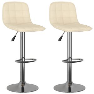 vidaXL Sgabelli da Bar 2 pz Crema in Tessuto