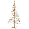 vidaXL Albero di Natale in legno con supporto Marrone 180 cm Bamb&ugrave;