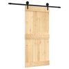 vidaXL Porta scorrevole Naturale e Nero 95 x 210 cm