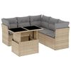 vidaXL Set Divano da Giardino 6 pz con Cuscini Beige in Polyrattan