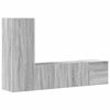 vidaXL Set Mobili Porta TV 3 pz Grigio Sonoma in Legno Multistrato