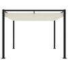 vidaXL Gazebo da Giardino con Tetto Retrattile Crema 3x3m in Acciaio