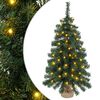 vidaXL Albero di Natale Mini 60 cm 25 LED Bianco caldo PVC Verde