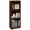 vidaXL Libreria a 3 Ripiani Rovere Fumo 40x24x109 cm Legno Multistrato