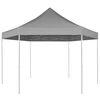 vidaXL Gazebo Pieghevole Esagonale Pop-Up Grigio 3,6x3,1 m