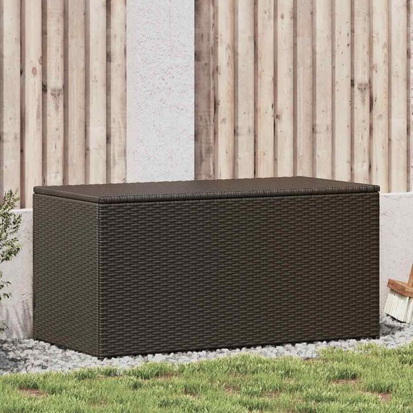 vidaXL Baule da Giardino in Polyrattan 100x50x50 cm Marrone