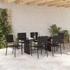 vidaXL Set da Pranzo per Giardino 7 pcs Nero polyrattan
