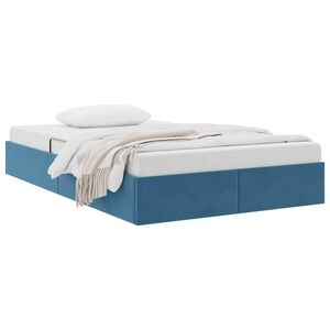 vidaXL Letto con Contenitore Blu Scuro 120 x 200 cm Velluto