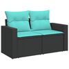 vidaXL Set Divani da Giardino 10 pz con Cuscini Nero in Polyrattan