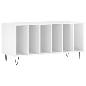 vidaXL Mobile Porta Dischi Bianco Lucido 100x38x48cm Legno Multistrato