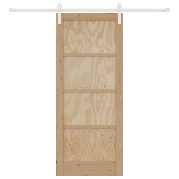 vidaXL Porta scorrevole Marrone 83 x 202 cm Pino massello