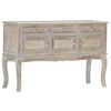 vidaXL Credenza Grigio 110x35x75 cm in Legno Massello di Mango