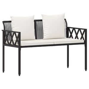 vidaXL Panchine da esterno 2 -Seater 116 x 56 x 75 cm polyrattan