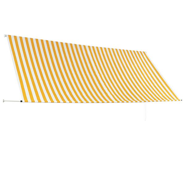 vidaXL Tenda da Sole Retrattile 350x150 cm Giallo e Bianco