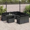 vidaXL Set Divano da Giardino con cuscino 9 pcs Nero Poly Rattan