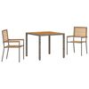 vidaXL Set da Pranzo per Giardino 3 pcs Grigio e Marrone polyrattan